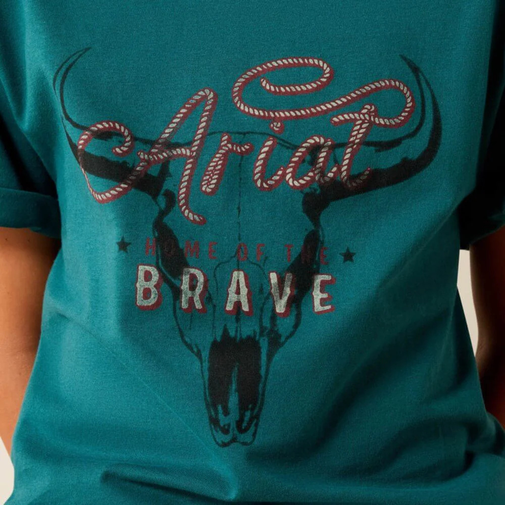 Ariat Boys Cattle Skull Freedom T-Shirt Mediterranean - 10071183 - Image 4