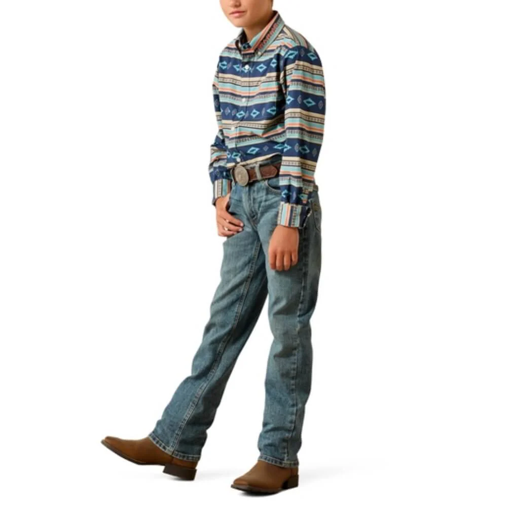 Ariat Boys Team Jet Shirt Navy/Orange - 10071171 - Image 3