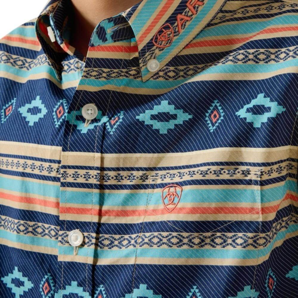 Ariat Boys Team Jet Shirt Navy/Orange - 10071171 - Image 4