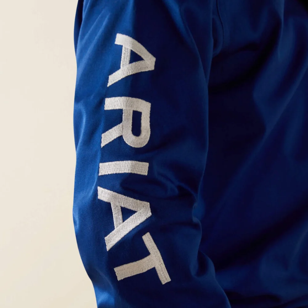 Ariat Boys Team Logo Ultramarine Blue Twill Classic Fit Shirt - 10030164 - Image 4