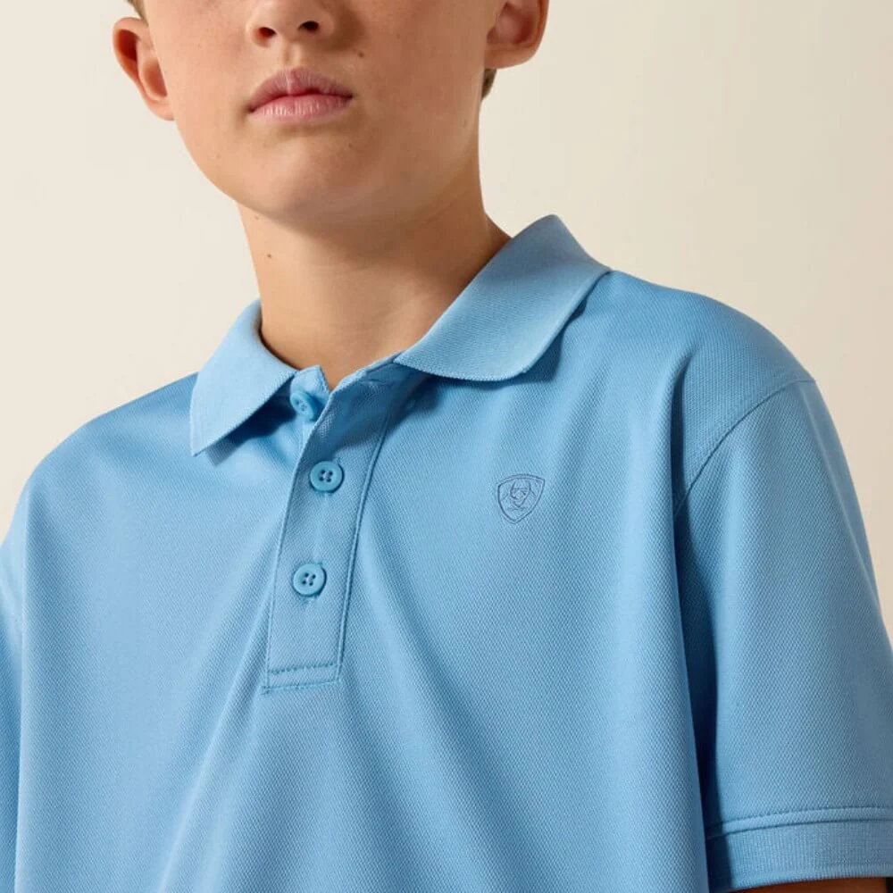 Ariat Boys TEK Polo Shirt Blissful Blue - 10071422 - Image 4