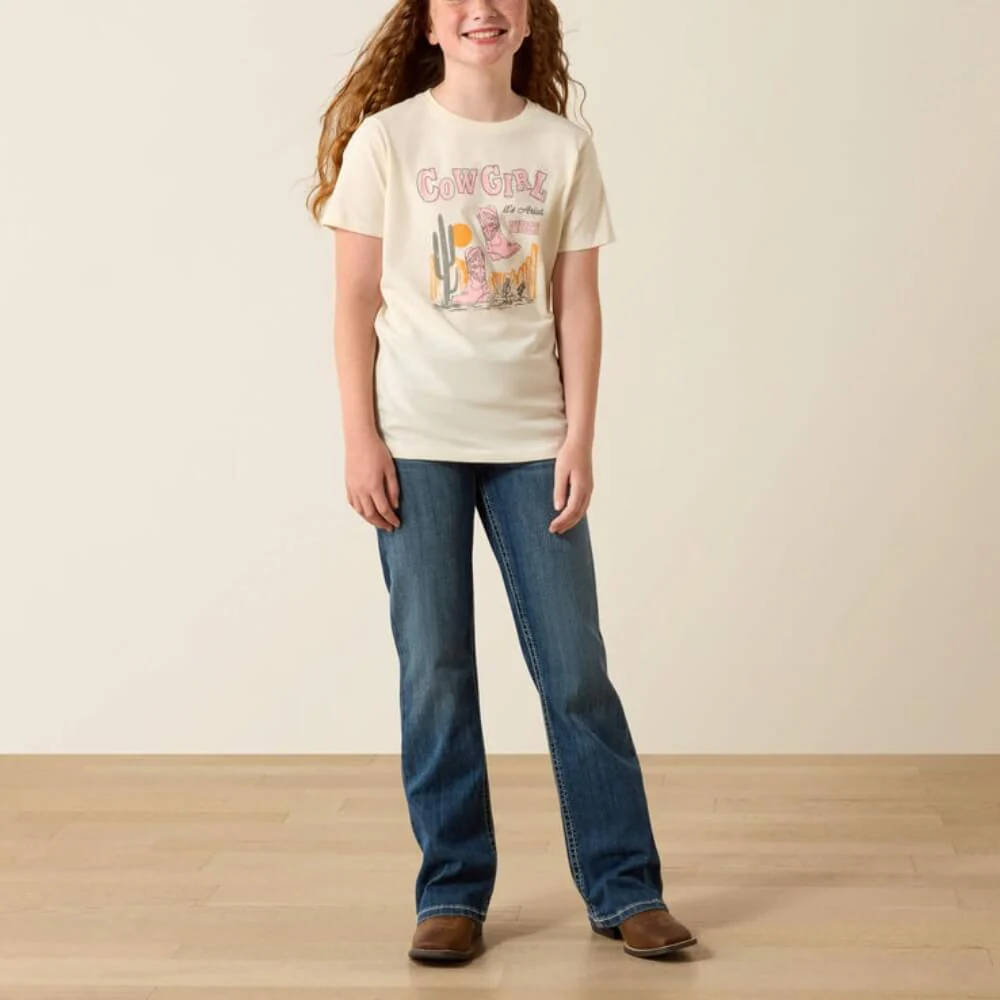 Ariat Girls Cowgirl Vibes T-Shirt Natural - 10071704 - Image 3