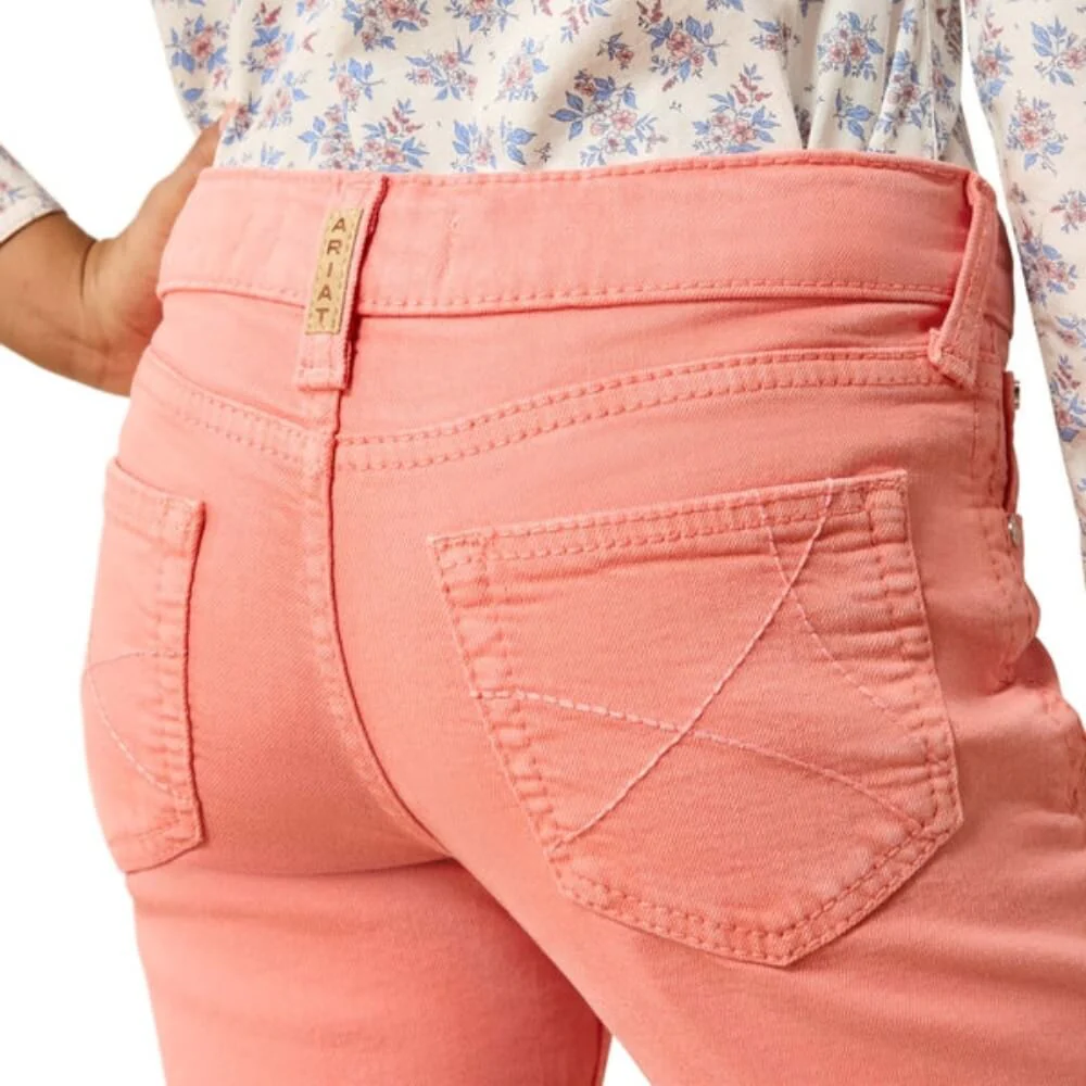 Ariat Girls Ella Denim Flare Jeans Peach - 10073761 - Image 4