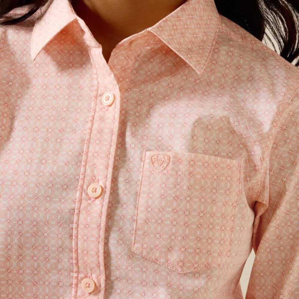 Ariat Girls Kirby Shirt Tropical Peach Geo - 10071276 - Image 4