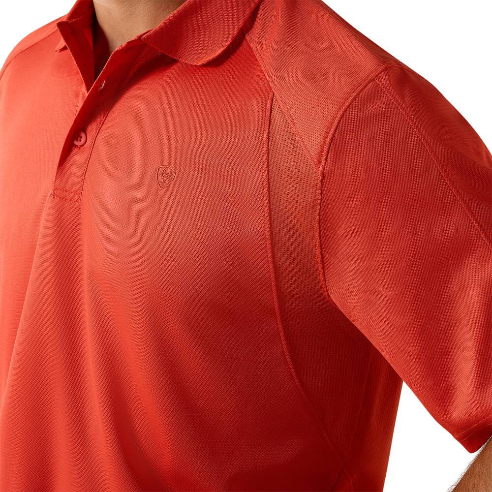 Ariat Mens AC Polo Shirt Paprika Red - 10071428 - Image 4
