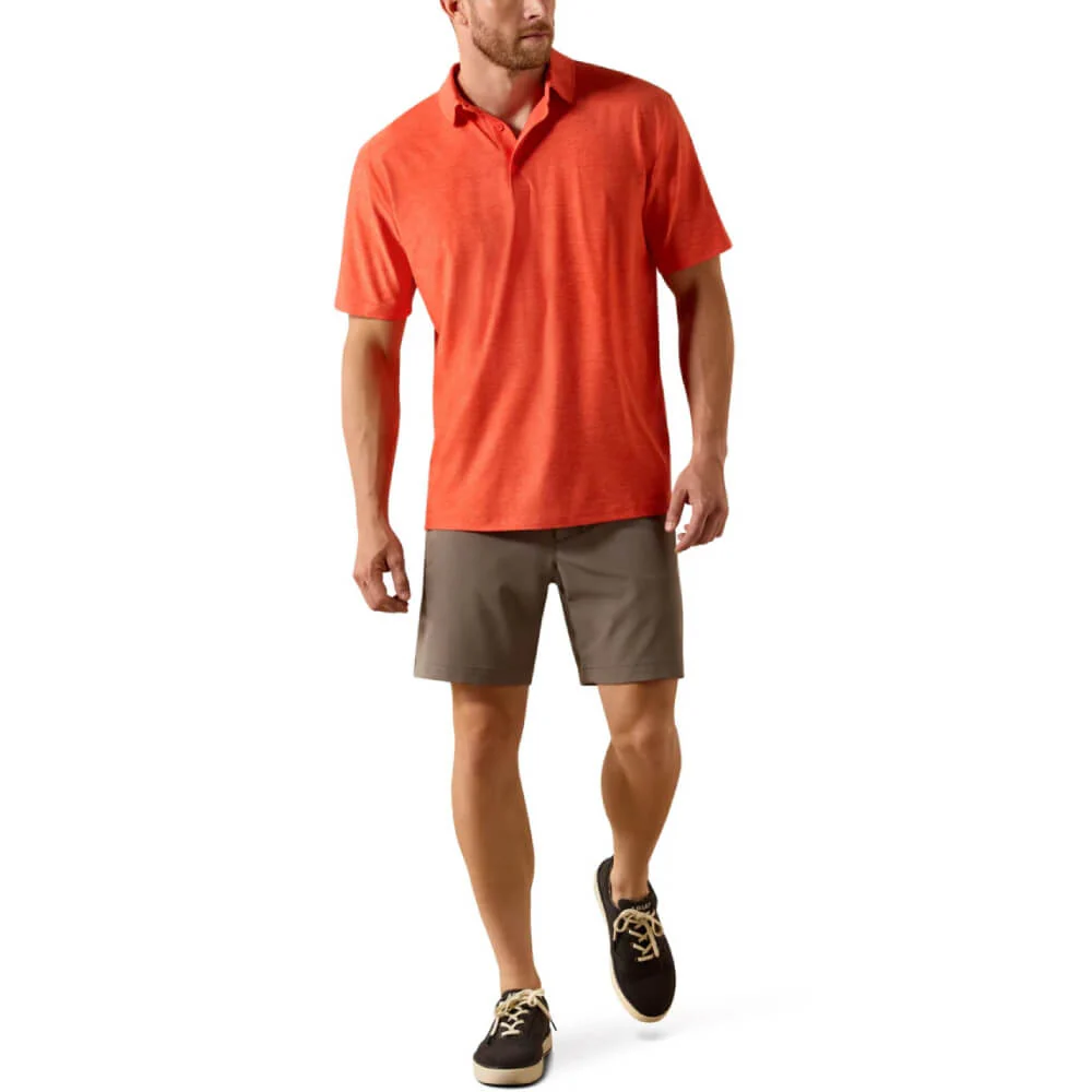Ariat Mens Charge 2.0 Polo Shirt Paprika Red - 10071557 - Image 3
