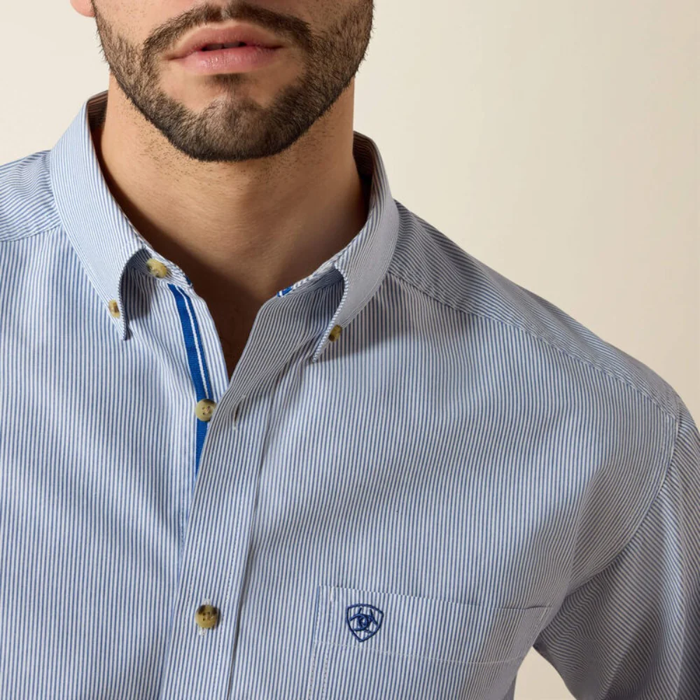 Ariat Mens Pro Series Dayne Mini Stripe Shirt True blue - 10023597 - Image 4