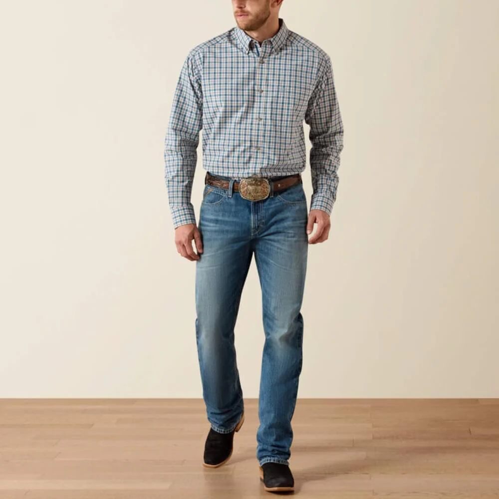 Ariat Mens Pro Series Truitt Classic Fit Shirt Deep Dive Plaid - 10071583 - Image 3