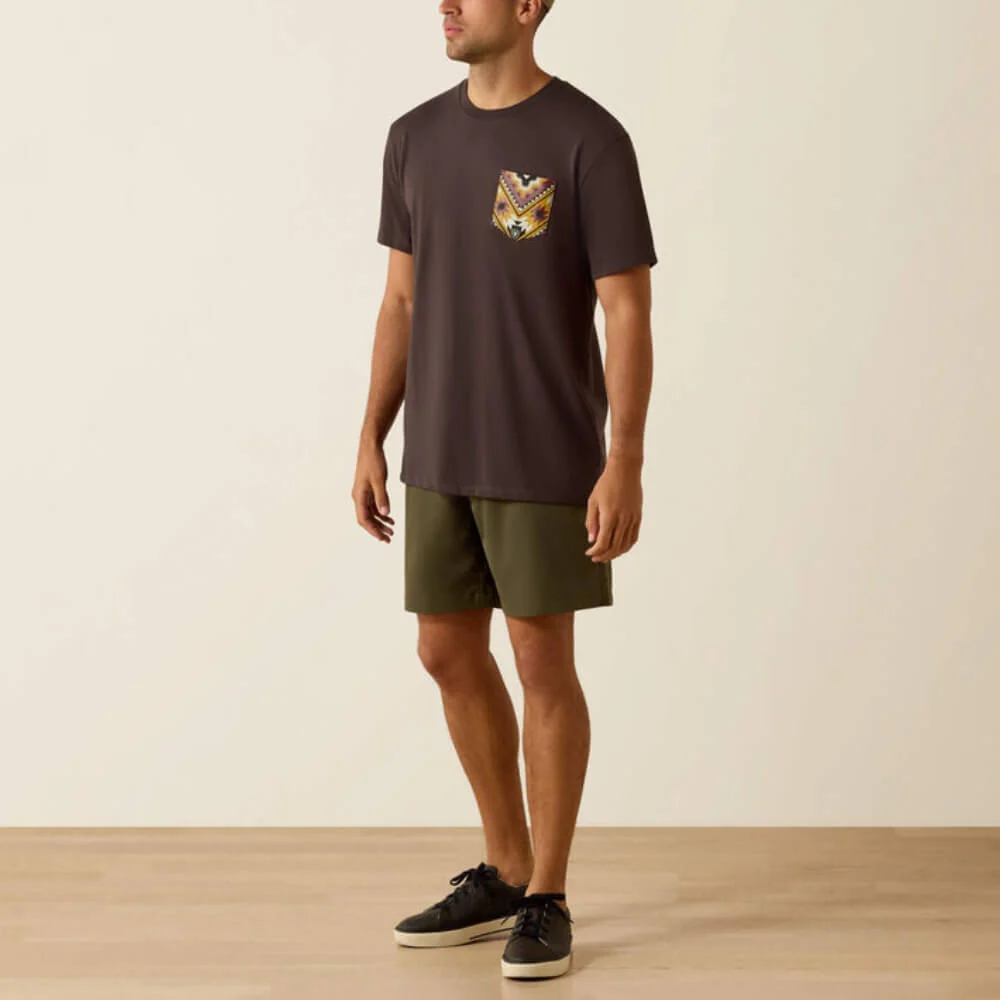 Ariat Mens Southwest Longest Horn T-Shirt Vintage Black - 10071198 - Image 3