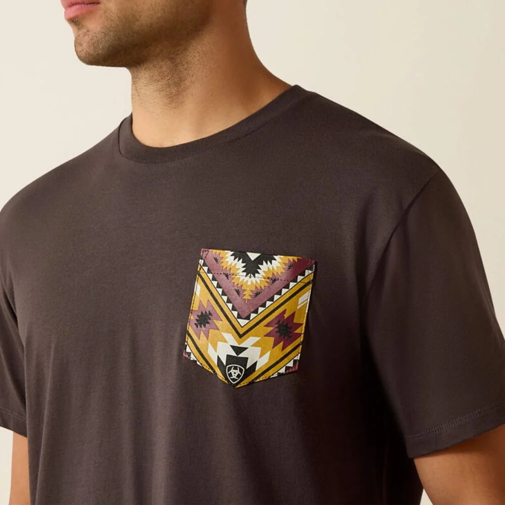 Ariat Mens Southwest Longest Horn T-Shirt Vintage Black - 10071198 - Image 4