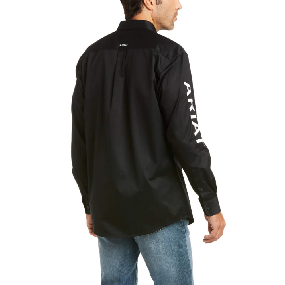 Ariat Mens Team Logo Twill Fitted Shirt Black - 10034231 - Image 3