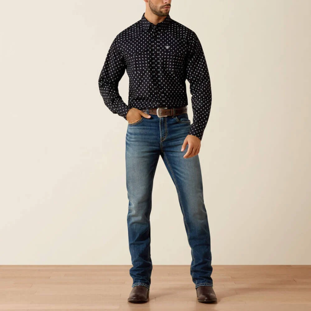 Ariat Mens Truth Fitted Snap Shirt Black - 10071721 - Image 3