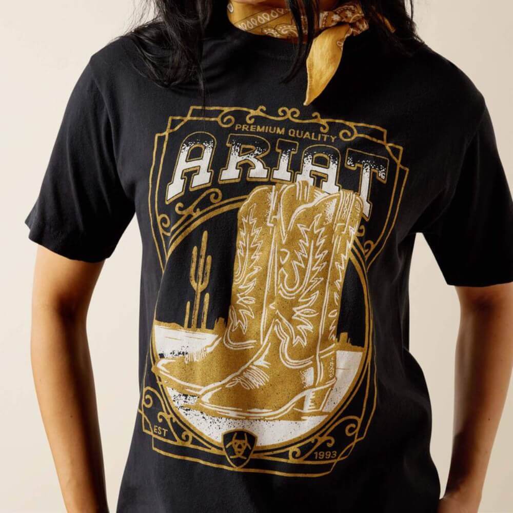 Ariat Womens Boot Cloche T-Shirt Black - 10063756 - Image 4