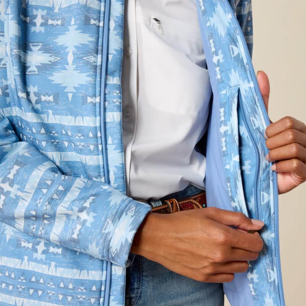 Ariat Womens Logo Softshell Jacket Ashleigh Blue Southwest Geo - 10071204 - Image 5