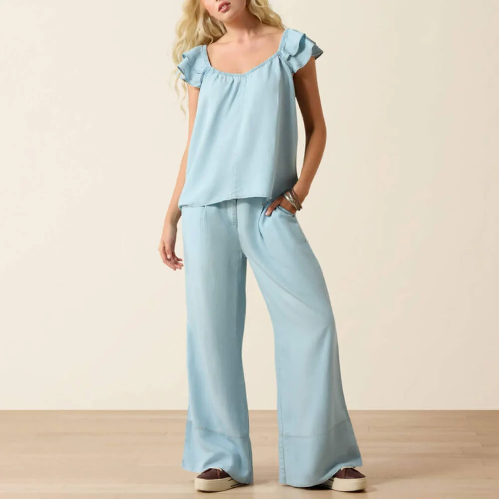 Ariat Womens Lynn Blouse Indigo Wash - 10071135 - Image 3