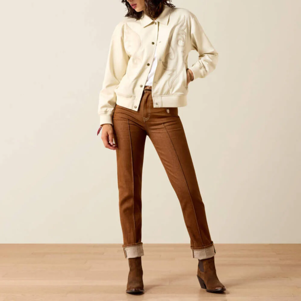 Ariat Womens Vaquero Bomber Jacket Summer Sand - 10071137 - Image 4