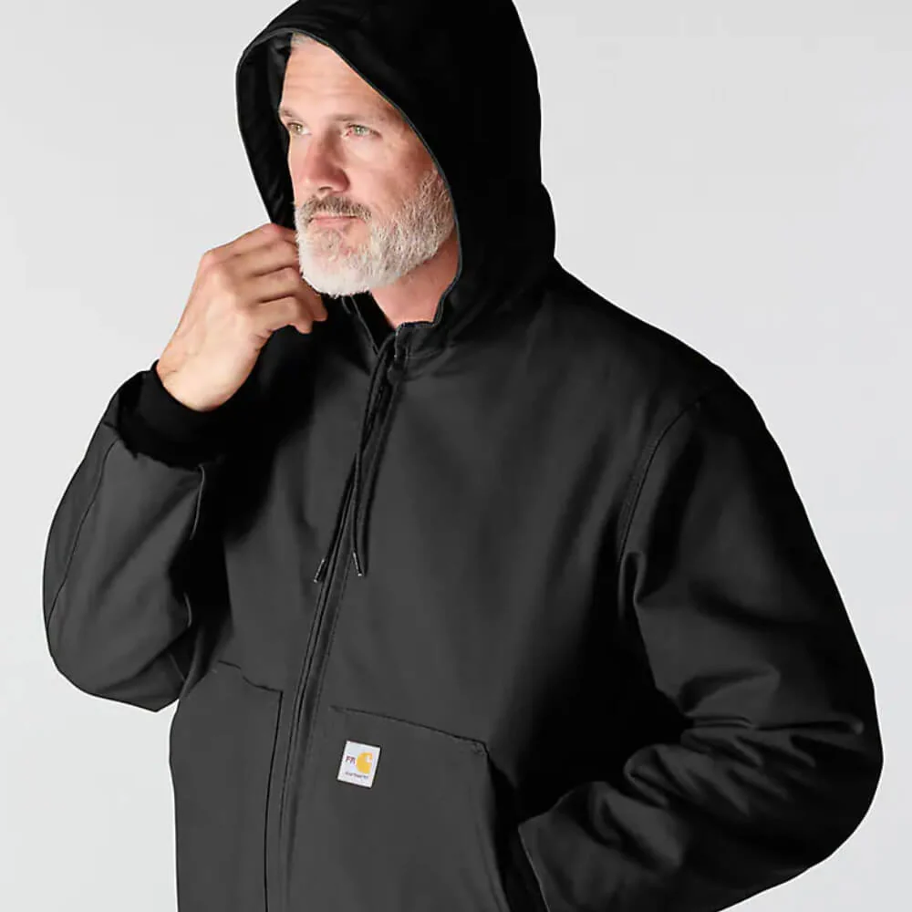 Carhartt Mens FR Duck Active Work Jacket Black - 107076-BLK - Image 3
