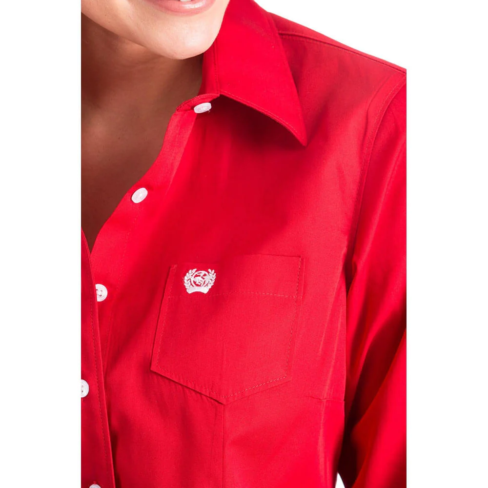 Cinch Womens Solid Western Shirt - MSW9164032-RED - Image 3