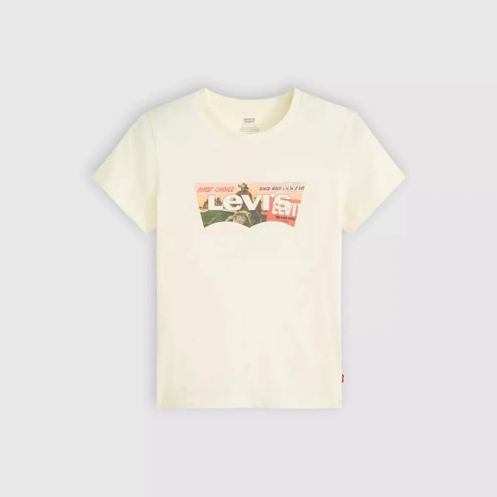 Levi's Womens The Perfect Tee Short Sleeve T-Shirt Heritage Ad Bw Egret - White - 173693186 - Image 3