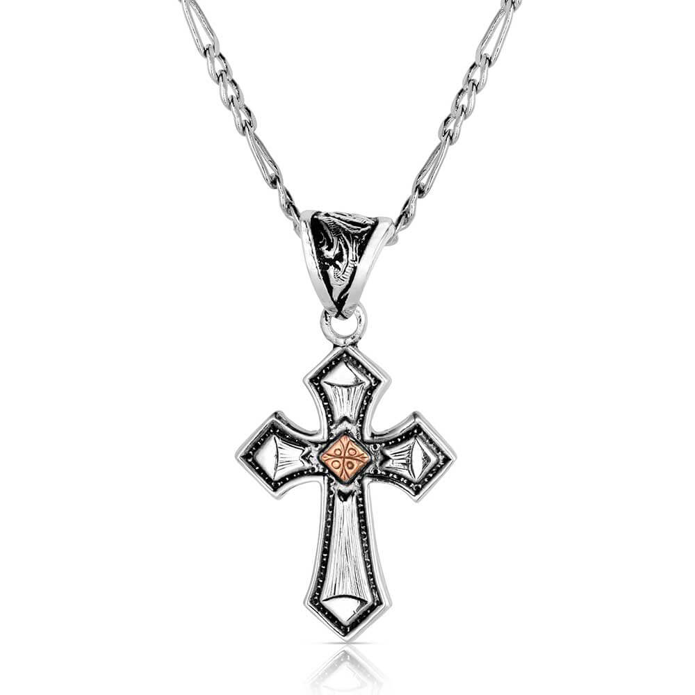 Montana Silversmiths Antique Copper Diamond Cross Necklace - NC1161 - Image 3