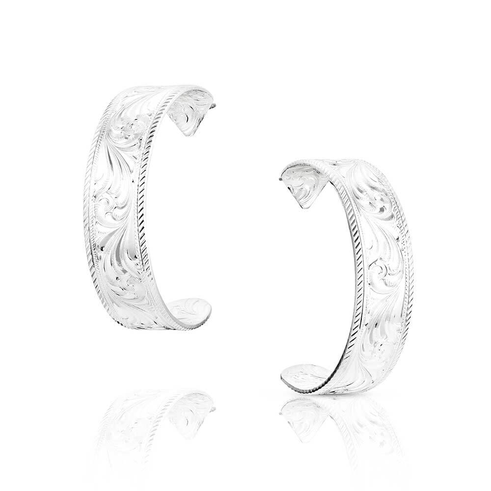 Montana Silversmiths Womens Out West Hoop Earrings Silver - ER6063 - Image 3