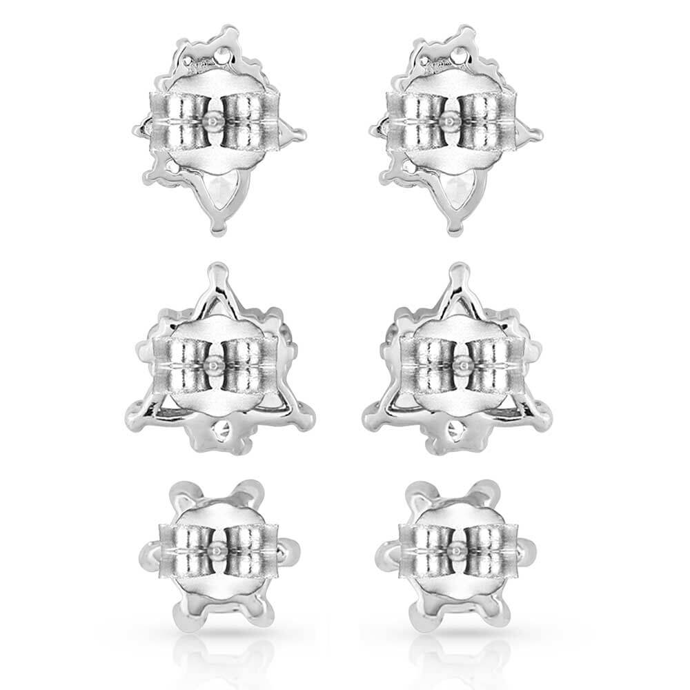 Montana Silversmiths Womens Triple Play Crystal Post Earrings - ER5324 - Image 3