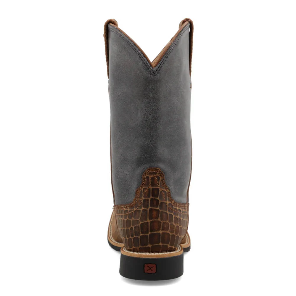 Twisted X Kids Western Top Hand Boots Chocolate & Dusty Blue - YTH0017 - Image 3