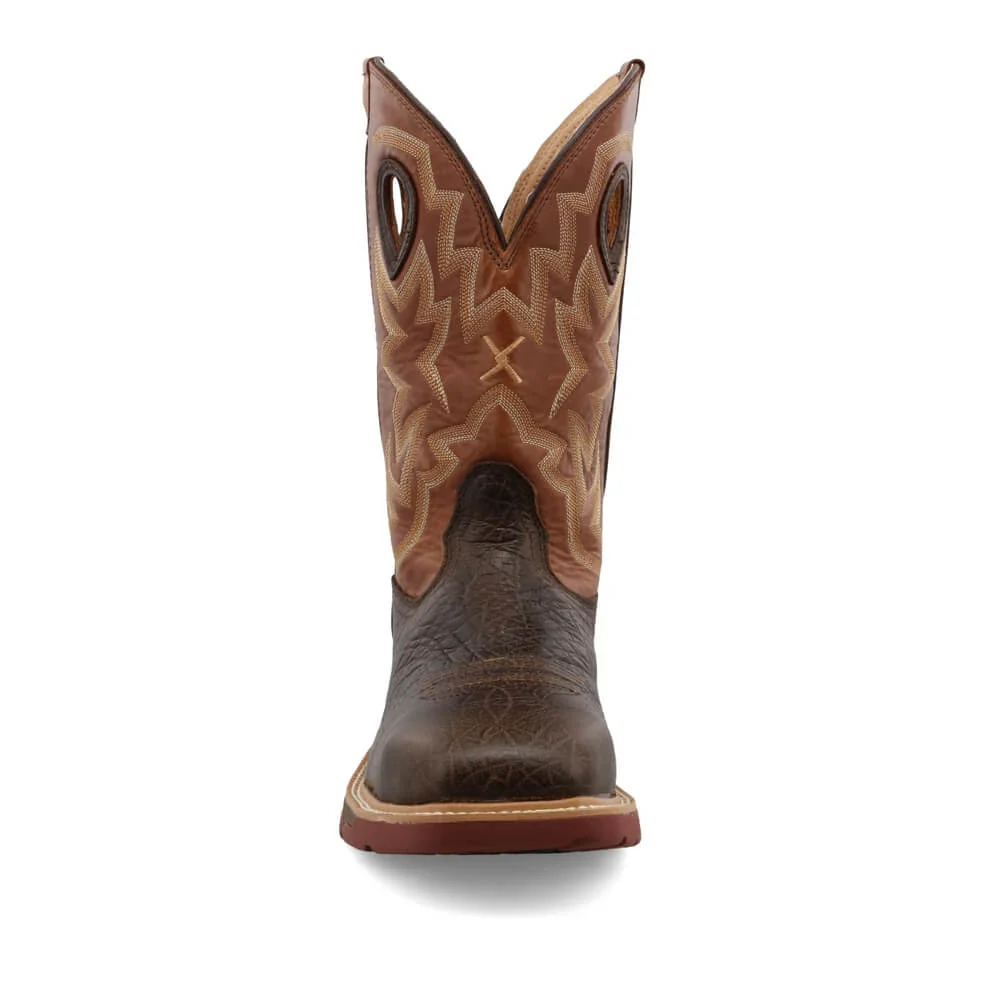 Twisted X Mens Cell-Stretch 12" Western Work Boots Smokey Chocolate - MXBAW02 - Image 5