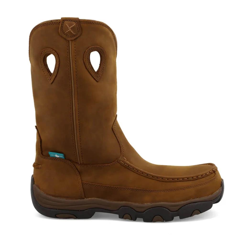 Twisted X Mens 11" Work Pull On Hiker Boots Brown - MHKBCW1 - Image 3