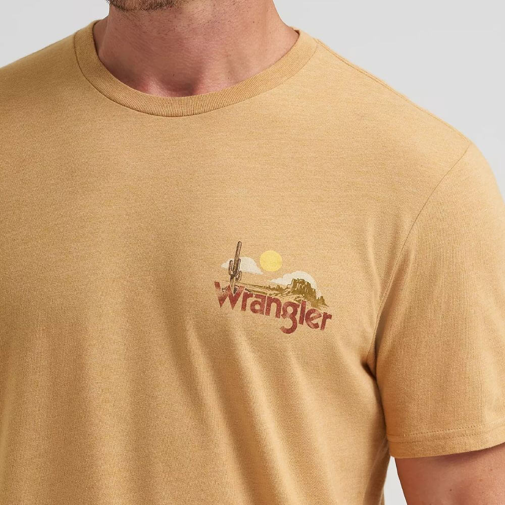 Wrangler Mens The Desert Inn Back Graphic T-Shirt Apple Cinnamon Heather - 112372833 - Image 3