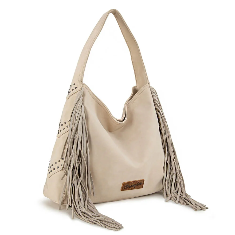 Wrangler Womens Fringe Studded Hobo Bag Beige - WG244-9182BG - Image 6