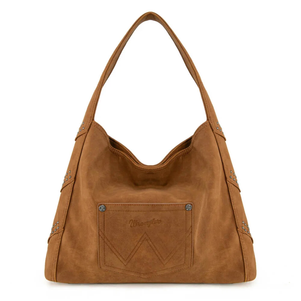 Wrangler Womens Fringe Studded Hobo Bag Brown - WG244-9182BR - Image 10