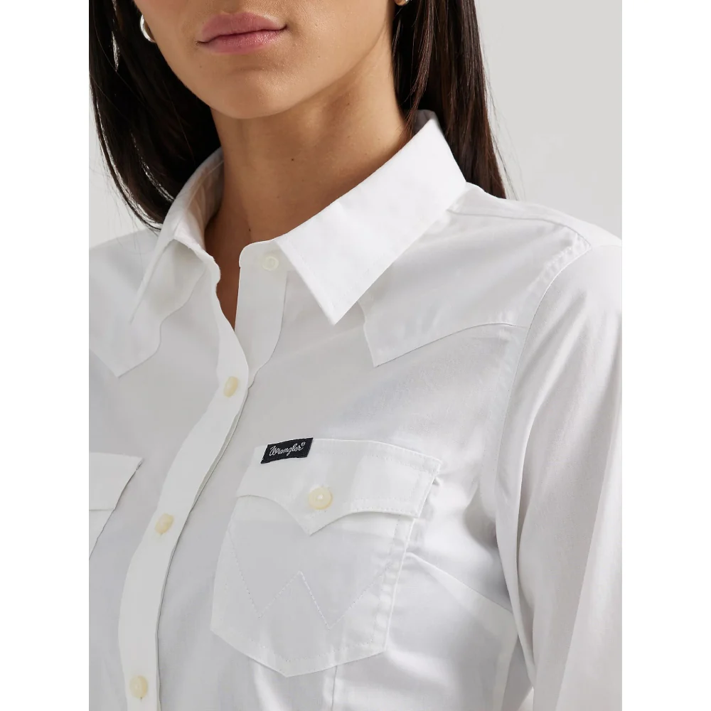Wrangler Womens Western White Shirt - 112358013 - Image 3